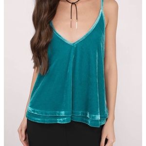 Tobi velvet open back tank
